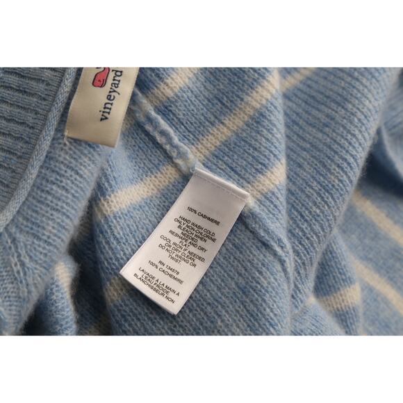 Vineyard Vines Cashmere Striped Cardigan Sweater Blue Women’s XL Soft Knit - Picture 15 of 15